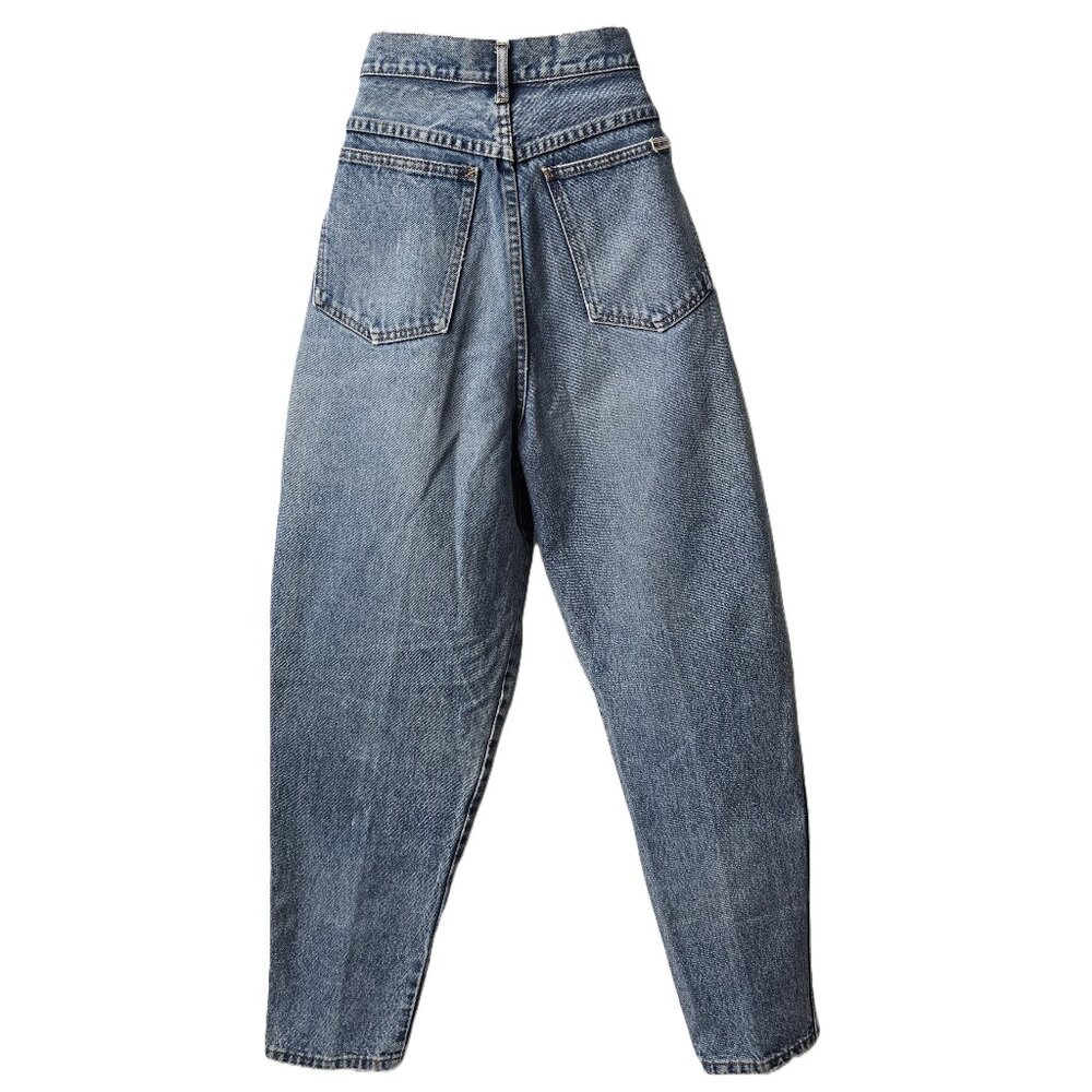 Bill Boss Mom Jeans Denim 12 High Waist Pleat Front Taper Stone Wash Vintage 90s - Picture 2 of 9